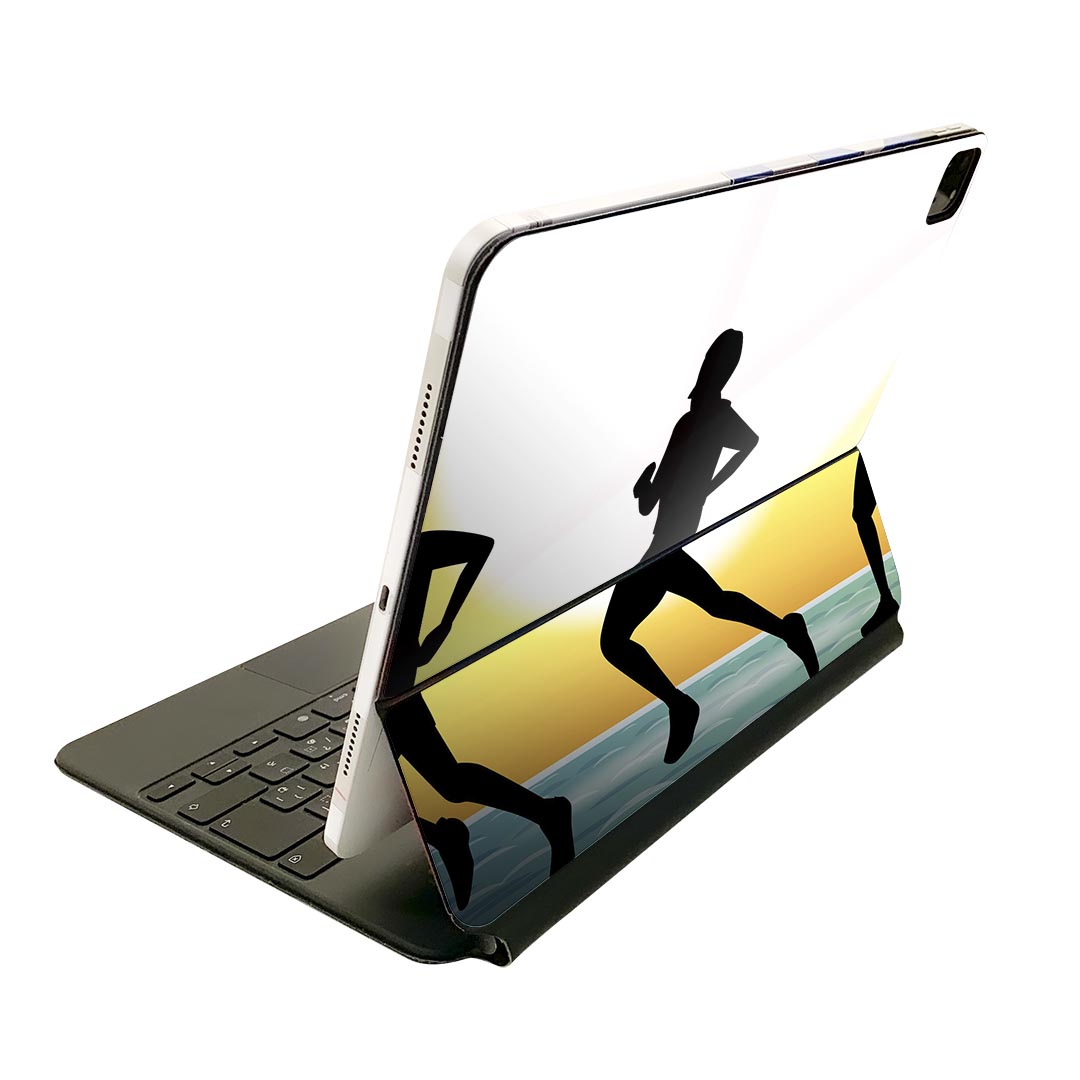 Magic Keyboard 12.9インチ iPad Pro（第4世代、第5世代、第6世代）対応 apple アップル アイパッド　全面スキンシール フル 前面　背面 保護シール 人気 002877 人物　海　イラスト