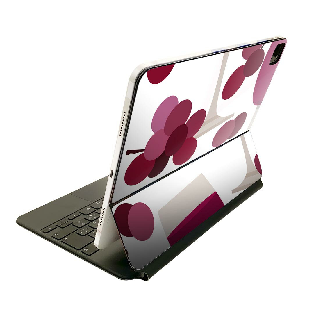 Magic Keyboard 用 スキンシール 11インチ iPad Pro用 第1-4世代 iPad Air 第4-5世代 対応 全面スキンシール フル 前面 背面 保護シール 人気 003819 ぶどう イラスト 紫