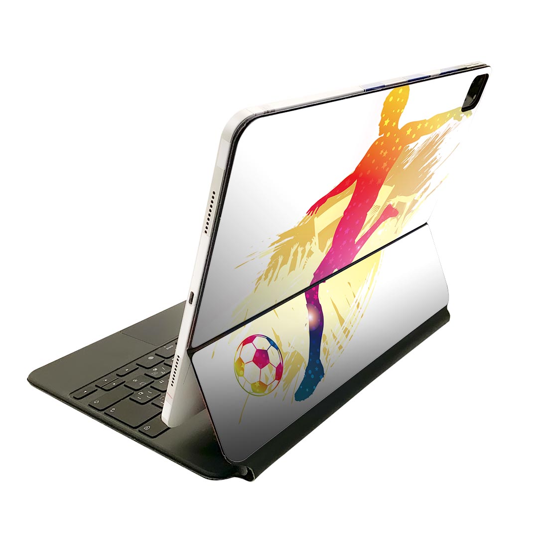 Magic Keyboard 12.9インチ iPad Pro（第4世代、第5世代、第6世代）対応 apple アップル アイパッド 全面スキンシール フル 前面 背面 保護シール 人気 スポーツ サッカー 020048