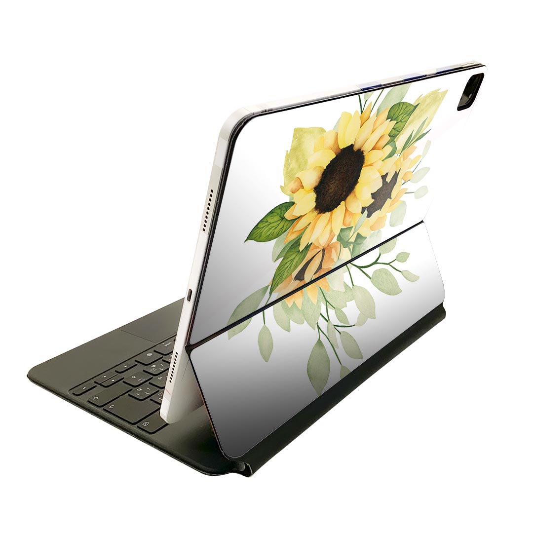 Magic Keyboard 用 スキンシール 11インチ iPad Pro用 第1-4世代 iPad Air 第4-5世代 対応 全面スキンシール フル 前面 背面 保護シール 人気 020055 ひまわり ひまわり 向日葵 夏