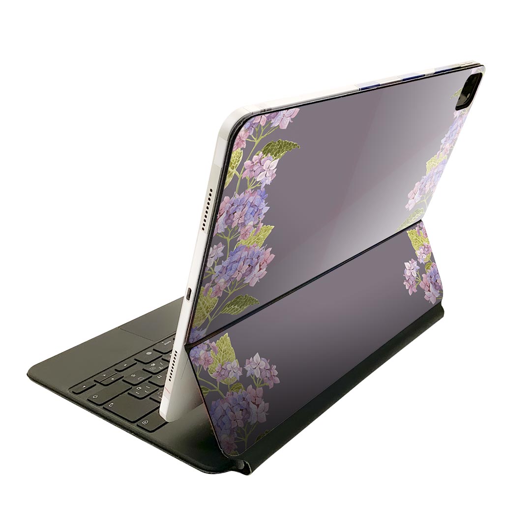 Magic Keyboard 12.9インチ iPad Pro（第4世代、第5世代、第6世代）対応 apple アップル アイパッド 全面スキンシール フル 前面 背面 保護シール 人気 梅雨 紫陽花 020816