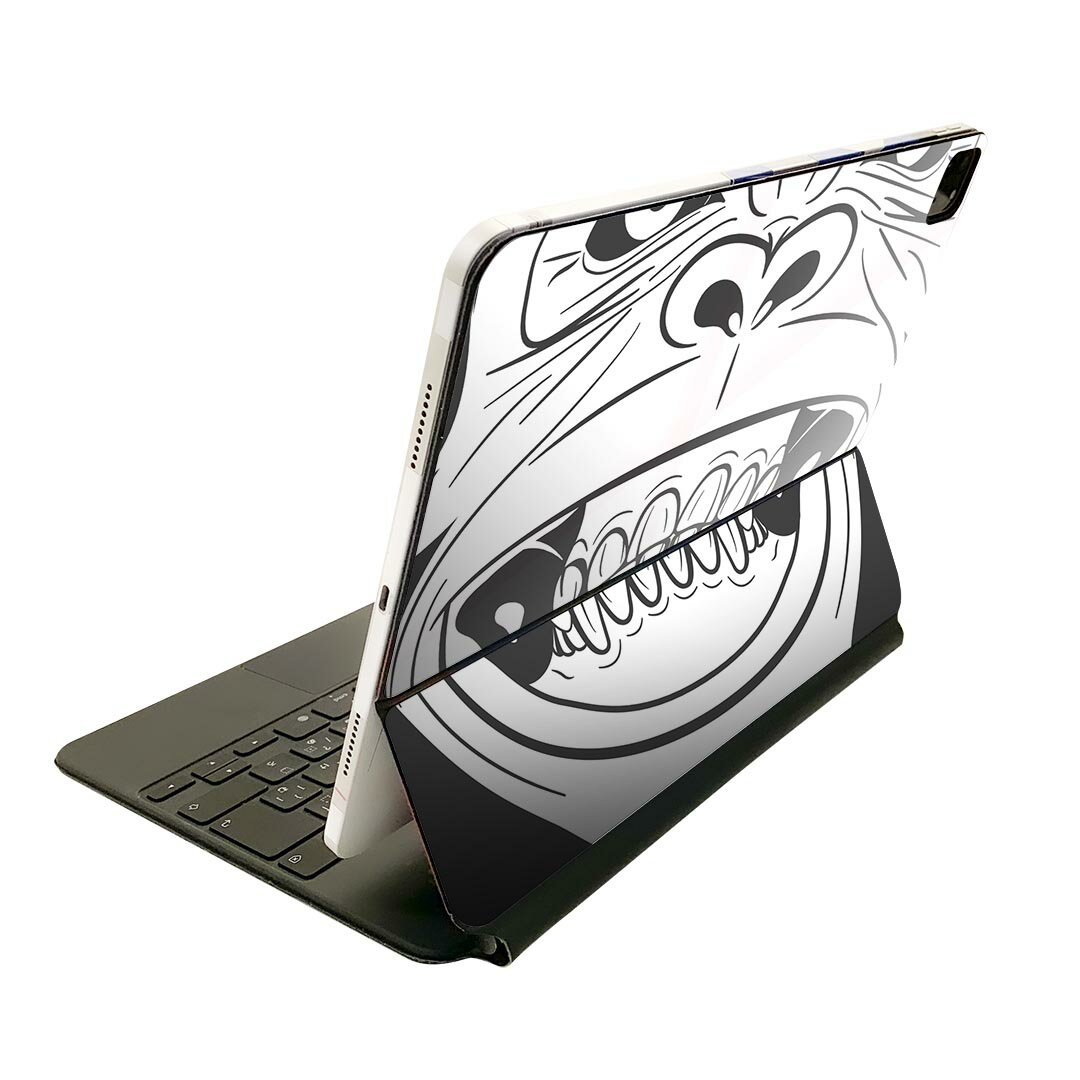 Magic Keyboard 用 スキンシール 11インチ iPad Pro用 第1-4世代 iPad Air 第4-5世代 対応 全面スキンシール フル 前面 背面 保護シール 人気 020872 マスクデザイン 面白 猿(2.0)