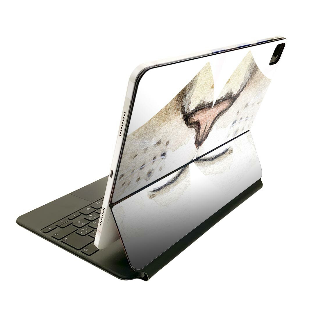Magic Keyboard 12.9インチ iPad Pro(第4世代、第5世代、第6世代)対応 apple アップル アイパッド 全面スキンシール フル 前面 背面 保護シール 人気 020879 マスクデザイン 面白 猫