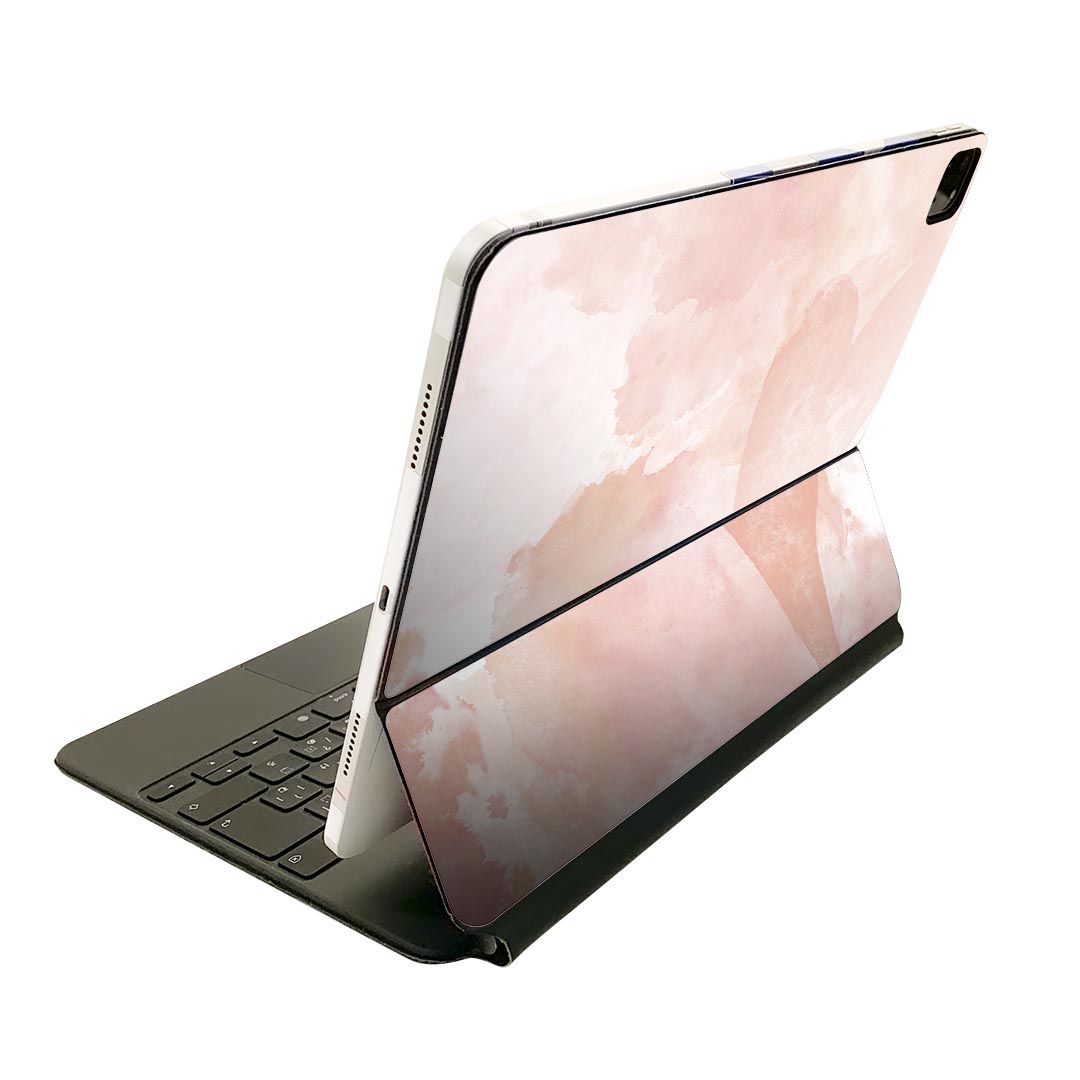 Magic Keyboard 用 スキンシール 11インチ iPad Pro用 第1-4世代 iPad Air 第4-5世代 対応 全面スキンシール フル 前面 背面 保護シール 人気 022838 ハート　水彩　ピンク