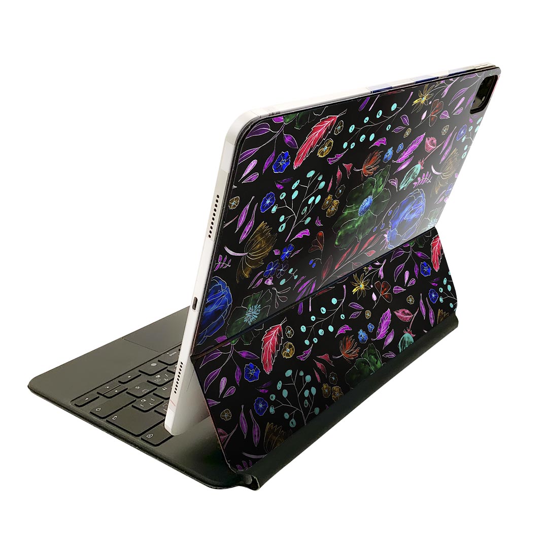 Magic Keyboard 12.9インチ iPad Pro(第4世代、第5世代、第6世代)対応 apple アップル アイパッド 全面スキンシール フル 前面 背面 保護シール 人気 022931 花 カラフル 模様