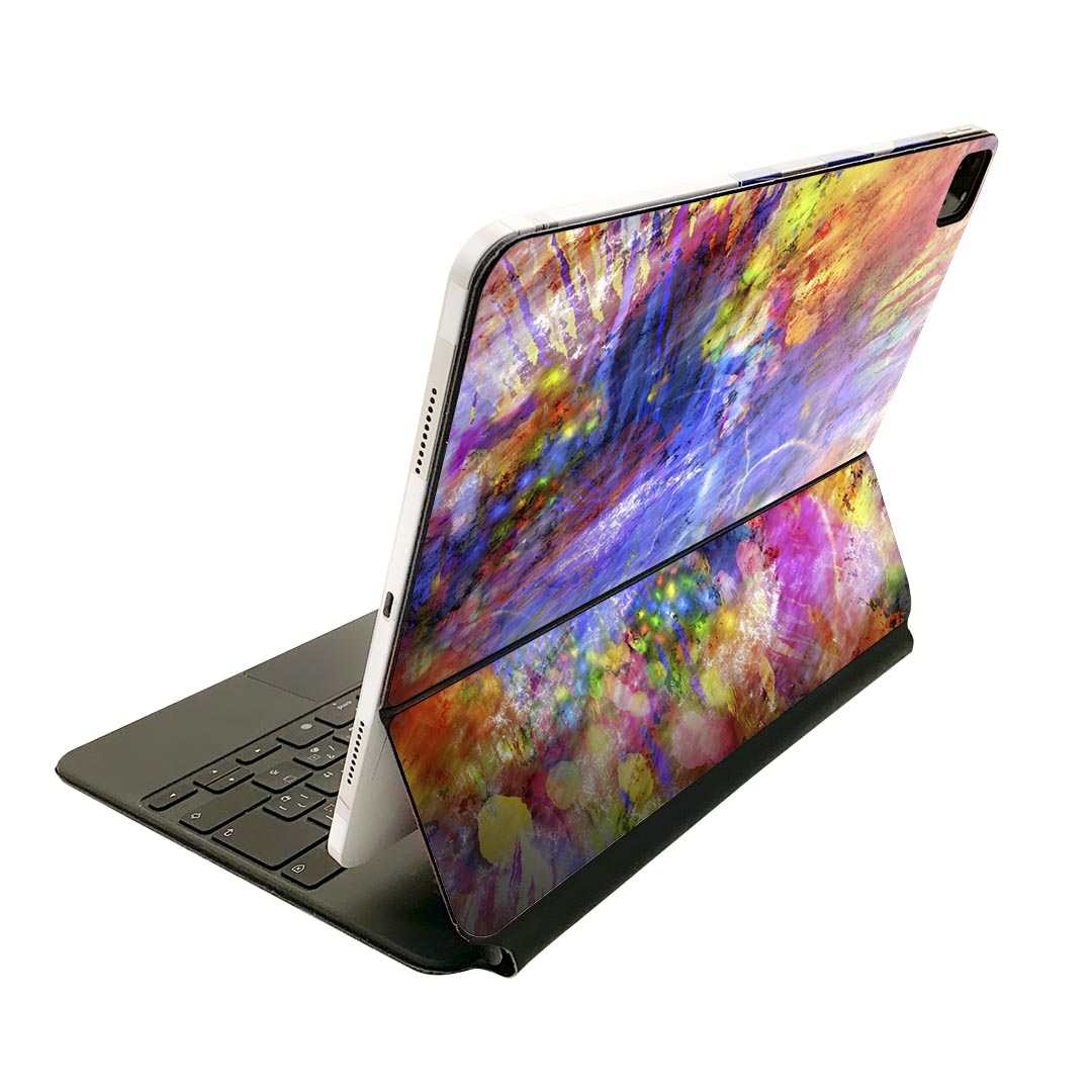 Magic Keyboard 用 スキンシール 11インチ iPad Pro用 第1-4世代 iPad Air 第4-5世代 対応 全面スキンシール フル 前面 背面 保護シール 人気 023151 カラフル　ペイント　柄