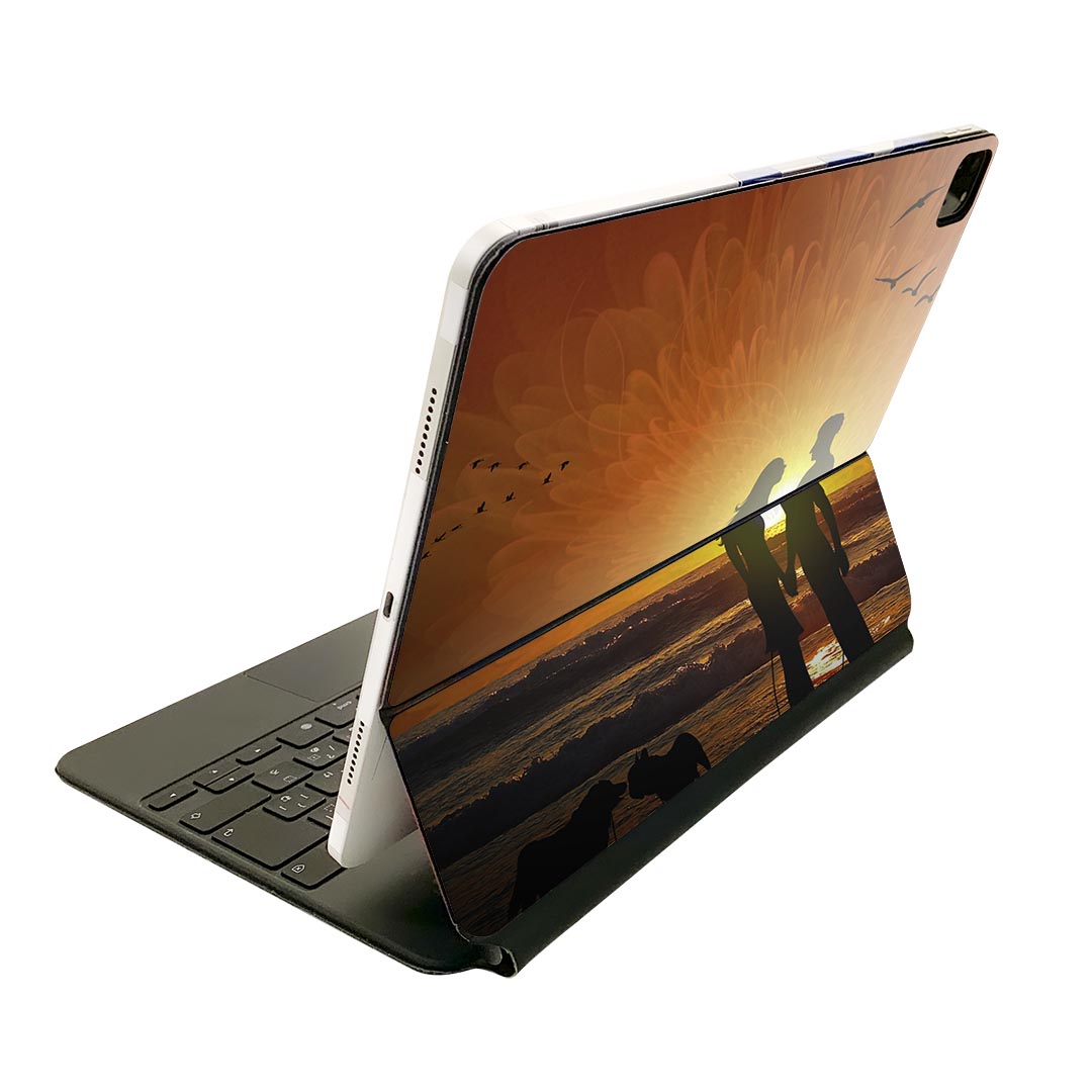 Magic Keyboard 12.9インチ iPad Pro(第4世代、第5世代、第6世代)対応 apple アップル アイパッド 全面スキンシール フル 前面 背面 保護シール 人気 023538 カップル 犬 イラスト