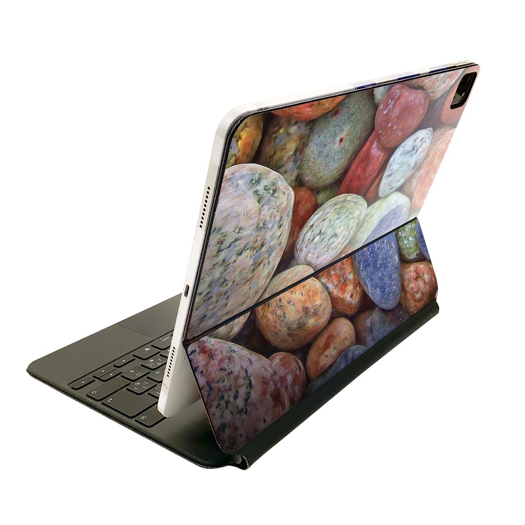 Magic Keyboard 12.9インチ iPad Pro（第4世代、第5世代、第6世代）対応 apple アップル アイパッド　全面スキンシール フル 前面　背面 保護シール 人気 023838 カラフル　石