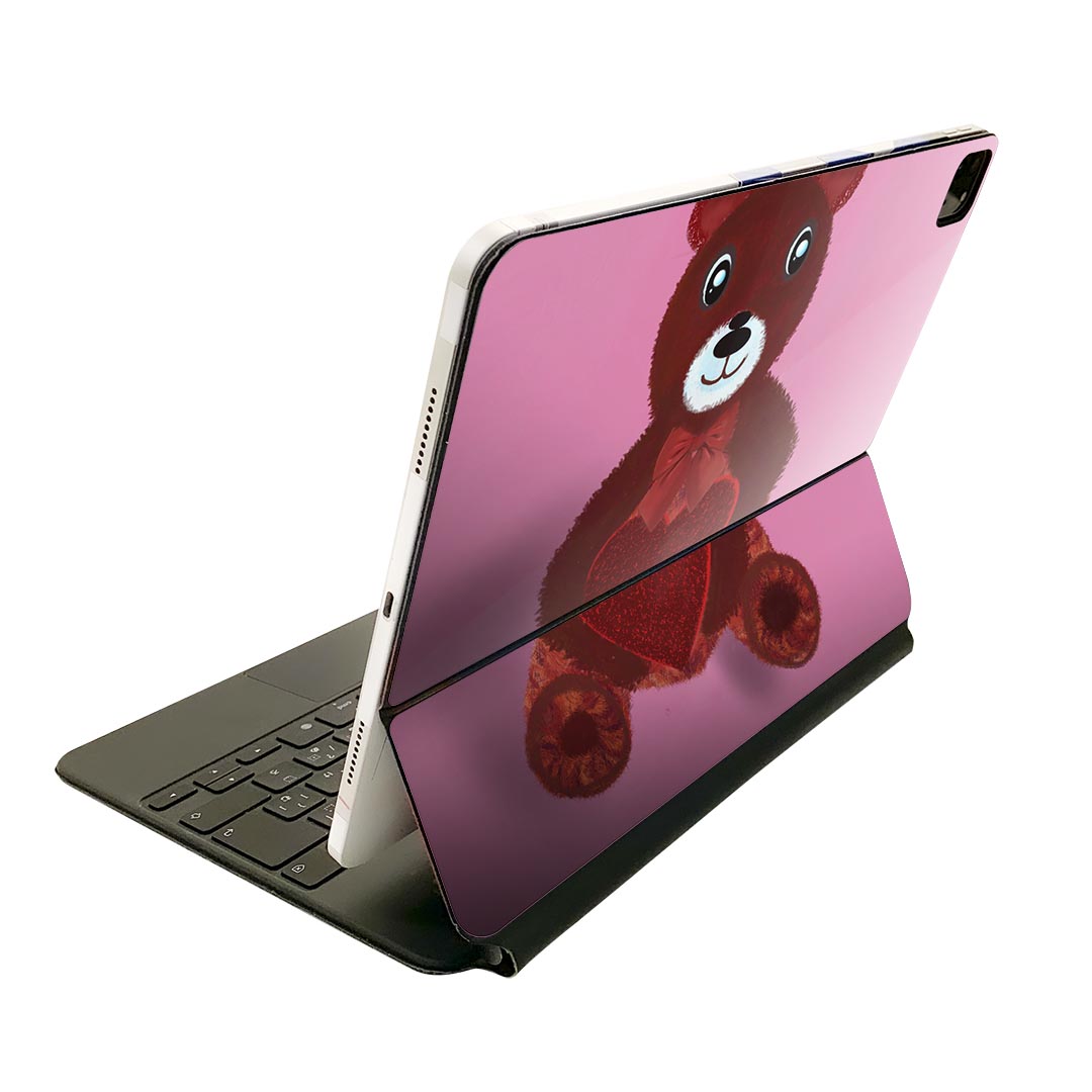 Magic Keyboard 12.9インチ iPad Pro（第4世代、第5世代、第6世代）対応 apple アップル アイパッド 全面スキンシール フル 前面 背面 保護シール 人気 くま　ティディベア 023877