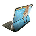 Magic Keyboard 12.9インチ iPad Pro(第4世代、第5世代、第6世代)対応 apple アップル アイパッド 全面スキンシール フル 前面 背面 保護シール 人気 025713 プール 犬 動物(2)