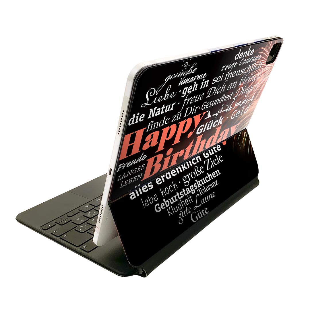 Magic Keyboard 用 スキンシール 11インチ iPad Pro用 第1-4世代 iPad Air 第4-5世代 対応 全面スキンシール フル 前面 背面 保護シール 人気 025768 花火 誕生日 ハート