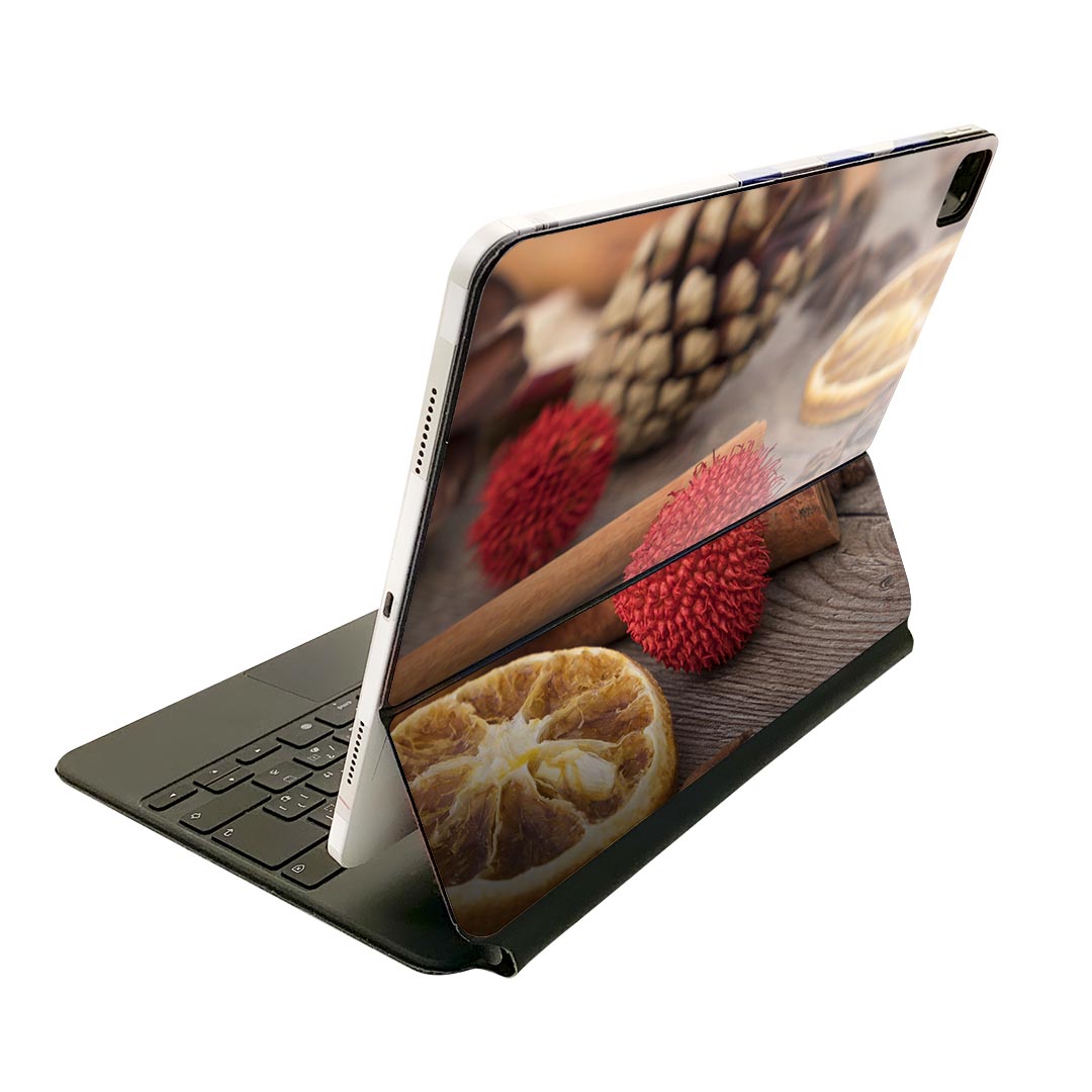 Magic Keyboard 用 スキンシール 11インチ iPad Pro用 第1-4世代 iPad Air 第4-5世代 対応 全面スキンシール フル 前面 背面 保護シール 人気 025875 クリスマス　シナモン　オレンジ