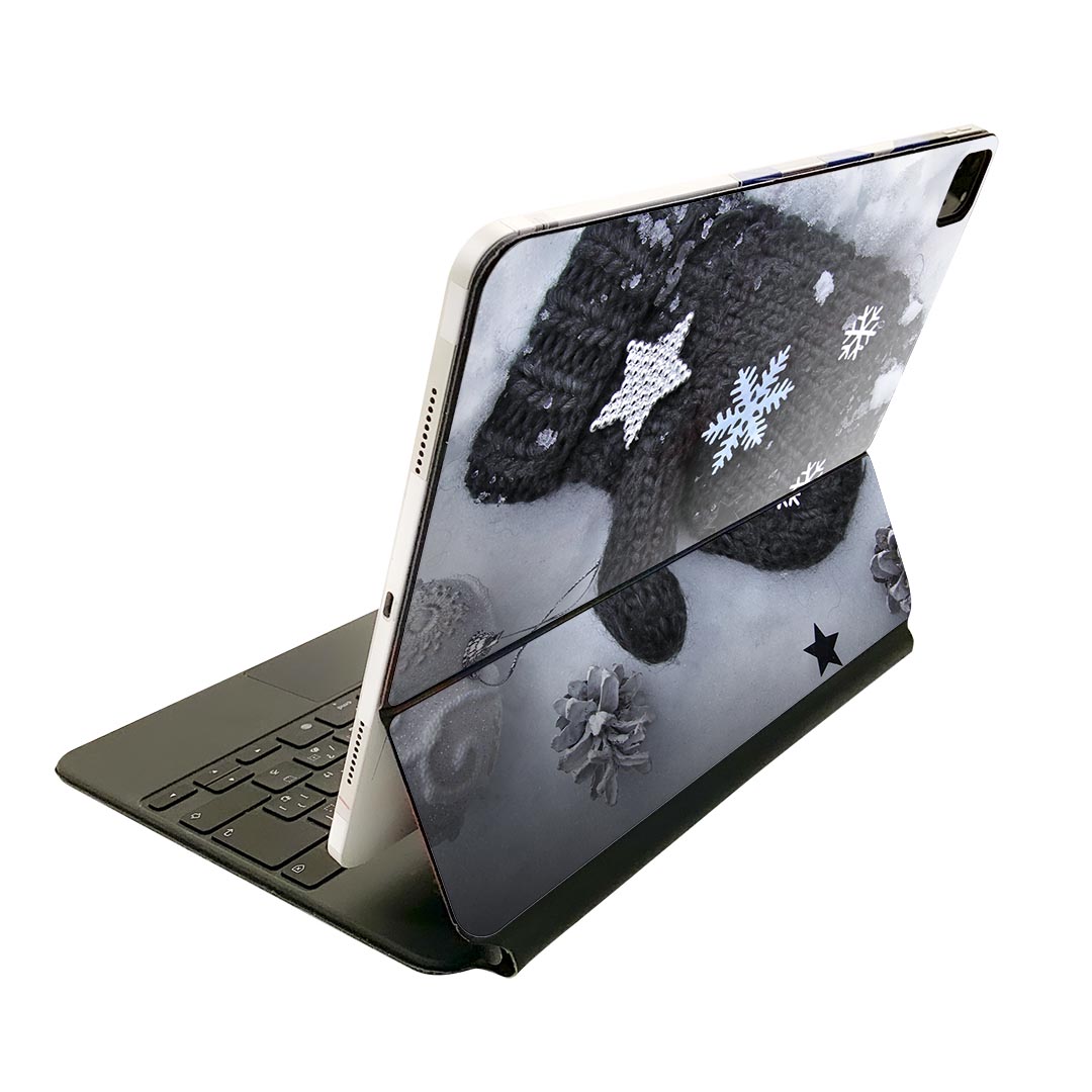 Magic Keyboard 用 スキンシール 11インチ iPad Pro用 第1-4世代 iPad Air 第4-5世代 対応 全面スキンシール フル 前面 背面 保護シール 人気 025969 雪 冬 手袋 クリスマス