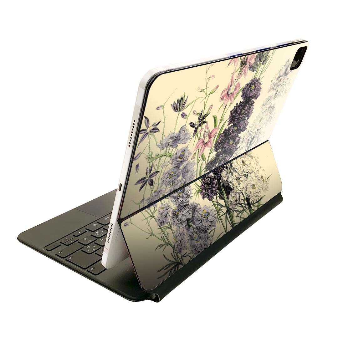 Magic Keyboard 用 スキンシール 11インチ iPad Pro用 第1-4世代 iPad Air 第4-5世代 対応 全面スキンシール フル 前面 背面 保護シール 人気 026068 花 ボタニカル アンティーク