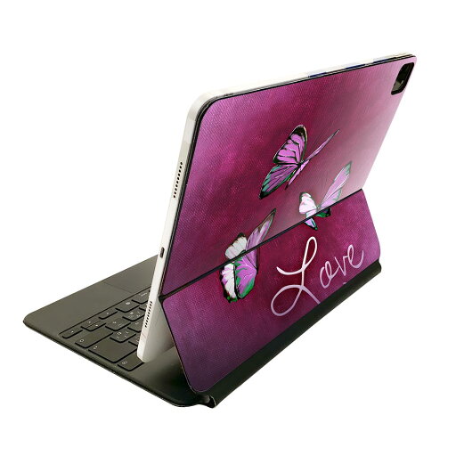 Magic Keyboard 用 スキンシール 11インチ iPad Pro用 第1-4世代 iPad Air 第4-5世代 対応 全面スキンシール フル 前面 背面 保護シール 人気 026163 蝶々 LOVE Magic Keyboard 用 スキンシール 11インチ iPad Pro用 第1-4世代 iPad Air 第4-5世代 対応 全面スキンシール フル 前面 背面 保護シール 人気 026163 蝶々 LOVE