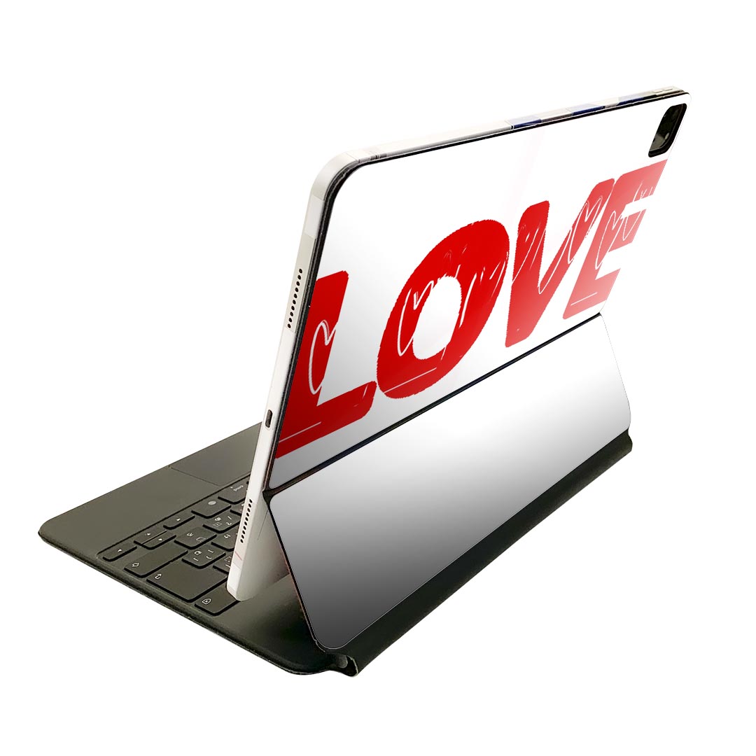 Magic Keyboard 用 スキンシール 11インチ iPad Pro用 第1-4世代 iPad Air 第4-5世代 対応 全面スキンシール フル 前面 背面 保護シール 人気 026220 文字　英語　love