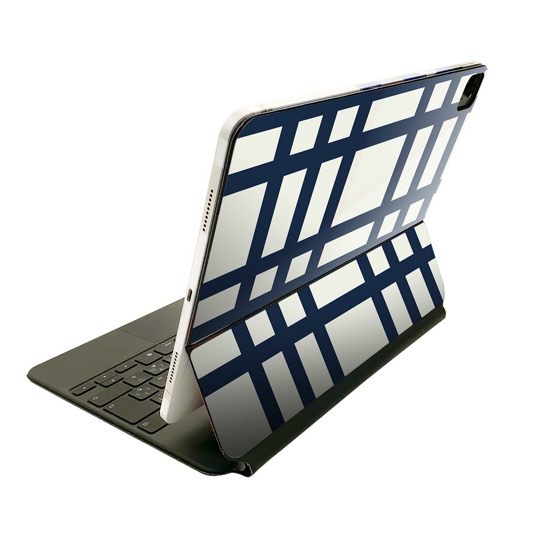 Rakuten - Magic Keyboard 用 スキンシール 11インチ iPad Pro用 第1-4世代 iPad Air 第4-5世代 対応 全面スキンシール フル 前面 背面 保護シール 人気 004003 チェック　黒　白
