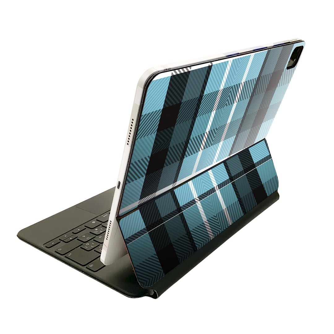 Magic Keyboard 用 スキンシール 11インチ iPad Pro用 第1-4世代 iPad Air 第4-5世代 対応 全面スキンシール フル 前面 背面 保護シール 人気 004186 チェック　青　黒