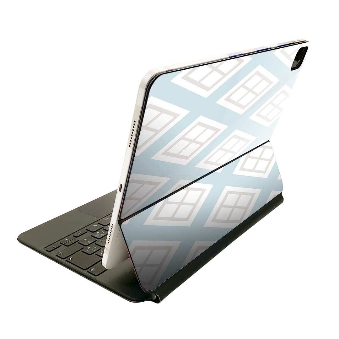 Magic Keyboard 用 スキンシール 11インチ iPad Pro用 第1-4世代 iPad Air 第4-5世代 対応 全面スキンシール フル 前面 背面 保護シール 人気 004374 模様　シンプル　水色