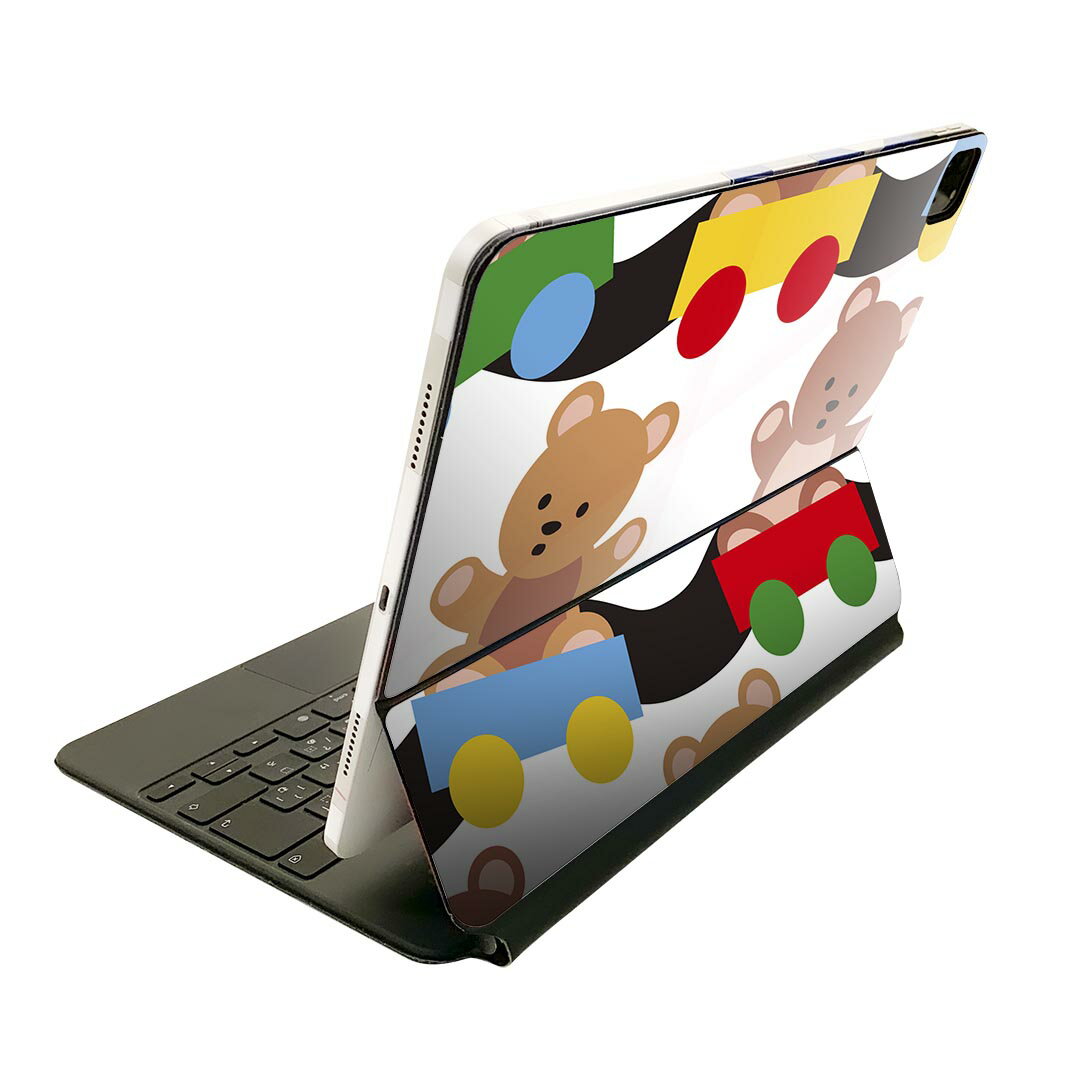 Magic Keyboard 12.9インチ iPad Pro（第4世代、第5世代、第6世代）対応 apple アップル アイパッド 全面スキンシール フル 前面 背面 保護シール 人気 くま　動物　キャラクター 004423