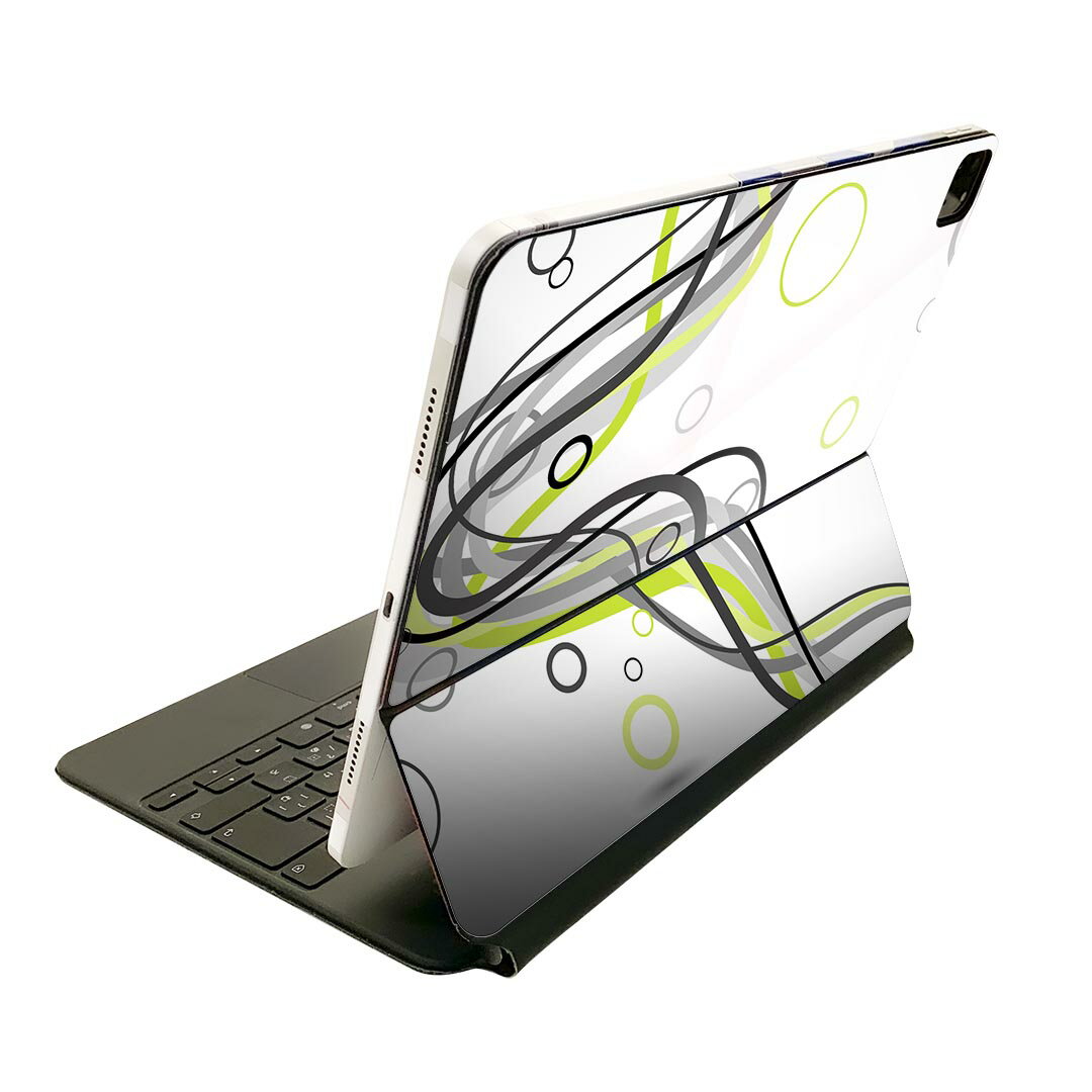 Magic Keyboard 用 スキンシール 11インチ iPad Pro用 第1-4世代 iPad Air 第4-5世代 対応 全面スキンシール フル 前面 背面 保護シール 人気 004492 シンプル 緑