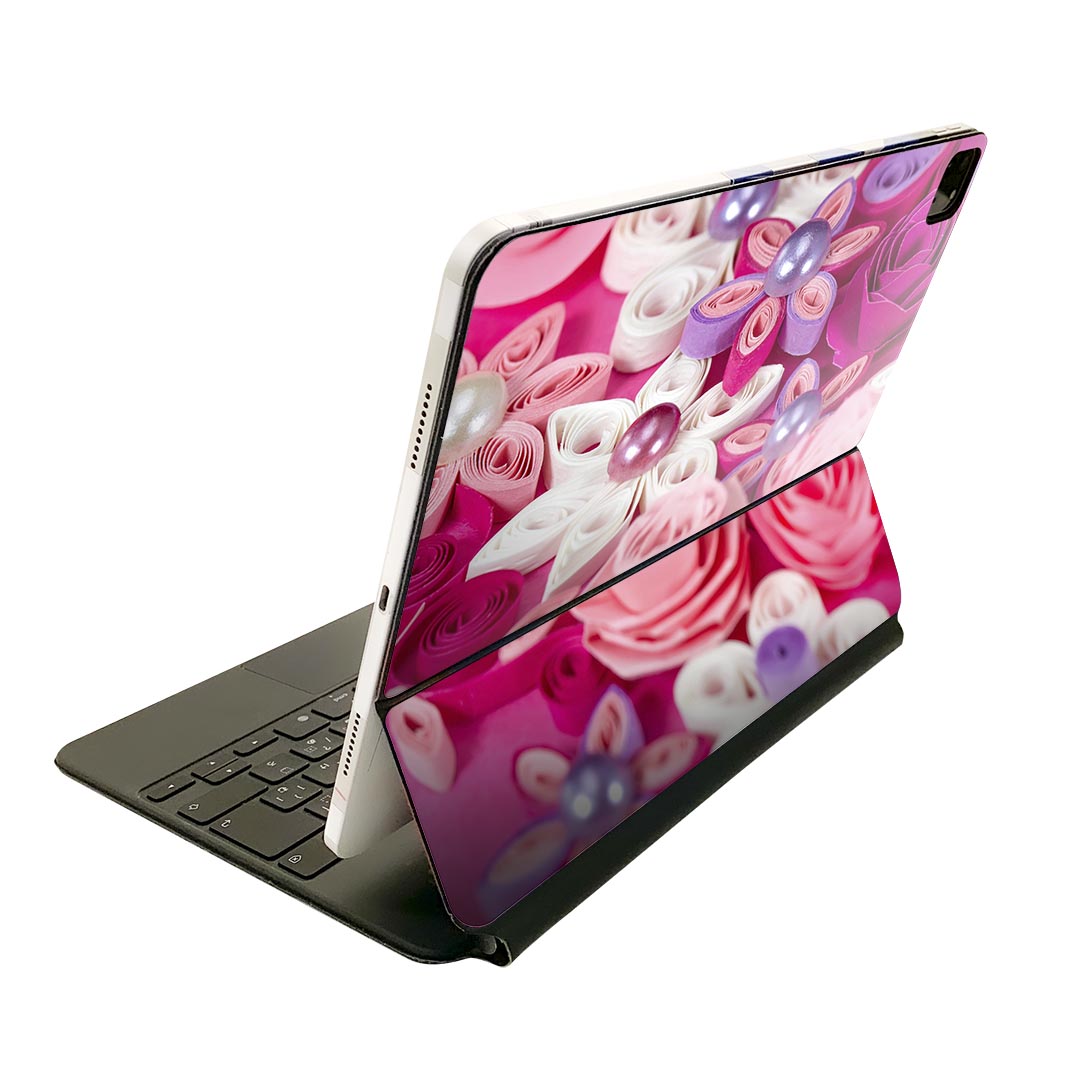 Magic Keyboard 12.9インチ iPad Pro(第4世代、第5世代、第6世代)対応 apple アップル アイパッド 全面スキンシール フル 前面 背面 保護シール 人気 004602 花 ガーリー 写真