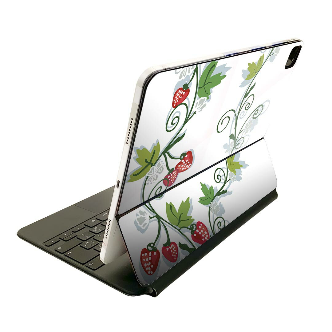 Magic Keyboard 12.9インチ iPad Pro（第4世代、第5世代、第6世代）対応 apple アップル アイパッド 全面スキンシール フル 前面 背面 保護シール 人気 苺 イラスト 004606
