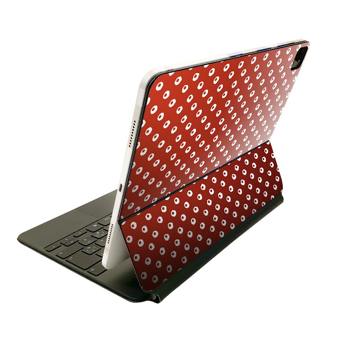 Magic Keyboard 用 スキンシール 11インチ iPad Pro用 第1-4世代 iPad Air 第4-5世代 対応 全面スキンシール フル 前面 背面 保護シール 人気 004746 赤 模様 シンプル