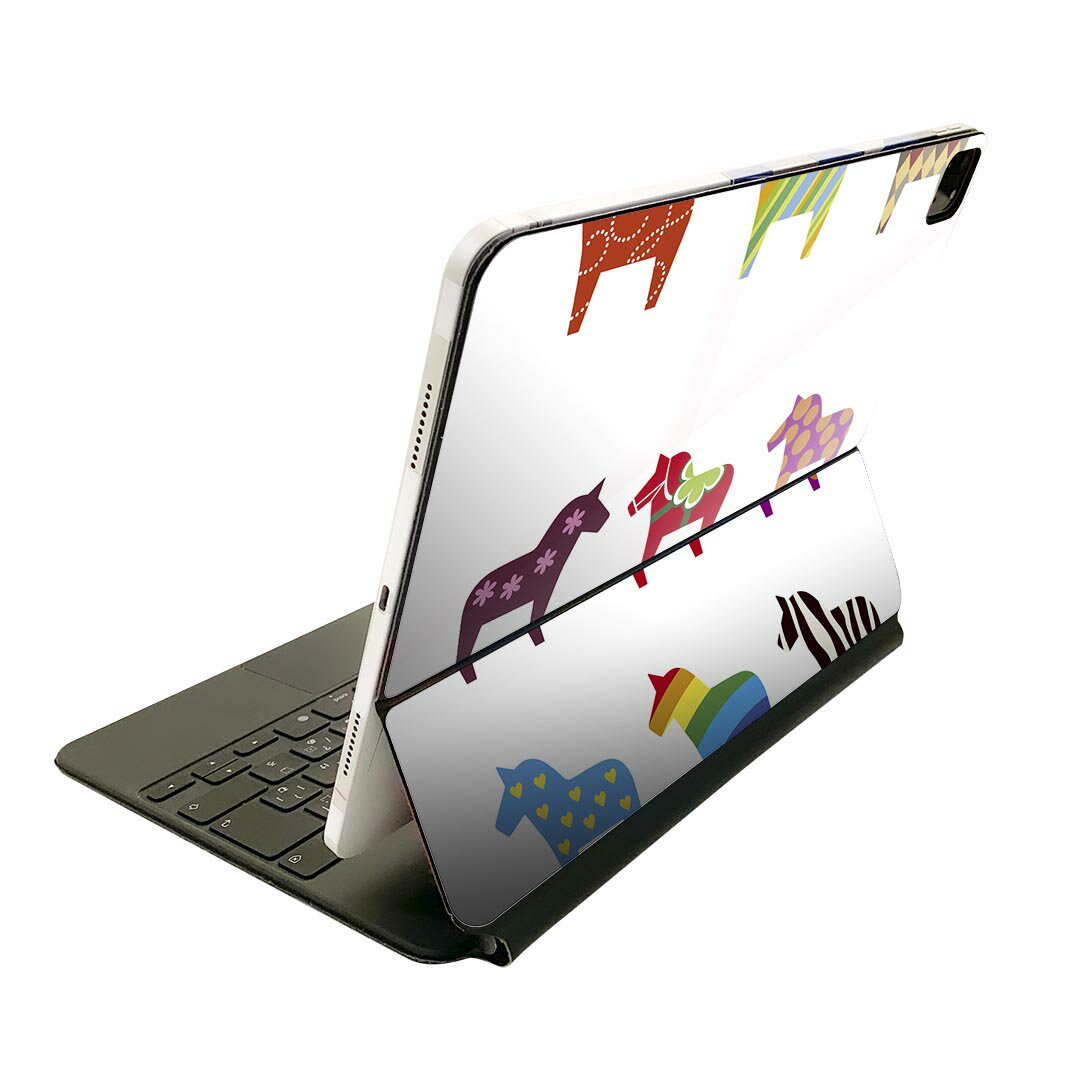 Magic Keyboard 12.9インチ iPad Pro(第4世代、第5世代、第6世代)対応 apple アップル アイパッド 全面スキンシール フル 前面 背面 保護シール 人気 馬 ペガサス イラスト 004921