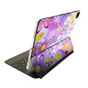 Magic Keyboard 12.9インチ iPad Pro(第4世代、第5世代、第6世代)対応 apple アップル アイパッド 全面スキンシール フル 前面 背面 保護シール 人気 004947 花 紫 ピンク(2)