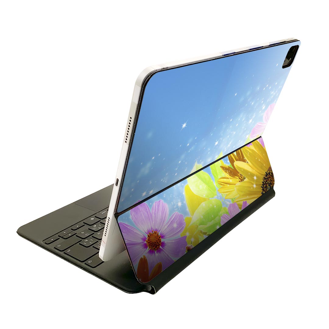 Magic Keyboard 用 スキンシール 11インチ iPad Pro用 第1-4世代 iPad Air 第4-5世代 対応 全面スキンシール フル 前面 背面 保護シール 人気 004954 花 コスモス ひまわり