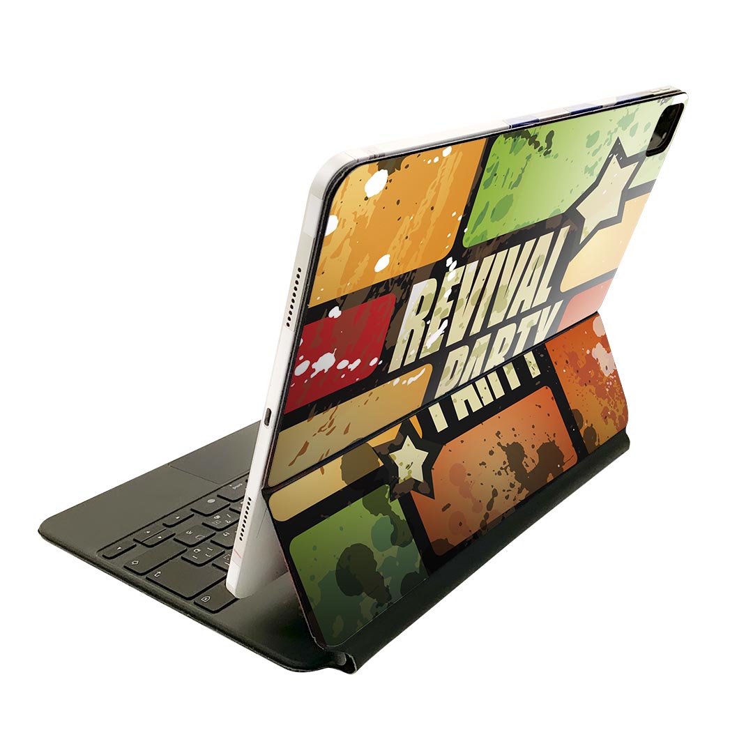 Rakuten - Magic Keyboard 12.9インチ iPad Pro（第4世代、第5世代、第6世代）対応 apple アップル アイパッド 全面スキンシール フル 前面 背面 保護シール 人気 星　ロック　イラスト 005079