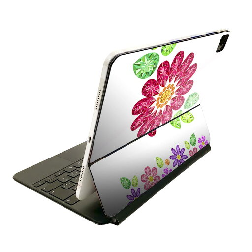 Magic Keyboard 12.9インチ iPad Pro(第4世代、第5世代、第6世代)対応 apple アップル アイパッド 全面スキンシール フル 前面 背面 保護シール 人気 005194 花 宝石 イラスト 赤 Magic Keyboard 12.9インチ iPad Pro(第4世代、第5世代、第6世代)対応 apple アップル アイパッド 全面スキンシール フル 前面 背面 保護シール 人気 005194 花 宝石 イラスト 赤