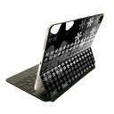 Magic Keyboard 用 スキンシール 11インチ iPad Pro用 第1-4世代 iPad Air 第4-5世代 対応 全面スキンシール フル 前面 背面 保護シール 人気 005322 花 黒 白 グレー(2)