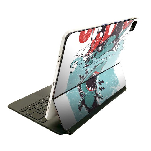 Magic Keyboard 用 スキンシール 11インチ iPad Pro用 第1-4世代 iPad Air 第4-5世代 対応 全面スキンシール フル 前面 背面 保護シール 人気 005372 サメ JAWS イラスト Magic Keyboard 用 スキンシール 11インチ iPad Pro用 第1-4世代 iPad Air 第4-5世代 対応 全面スキンシール フル 前面 背面 保護シール 人気 005372 サメ JAWS イラスト