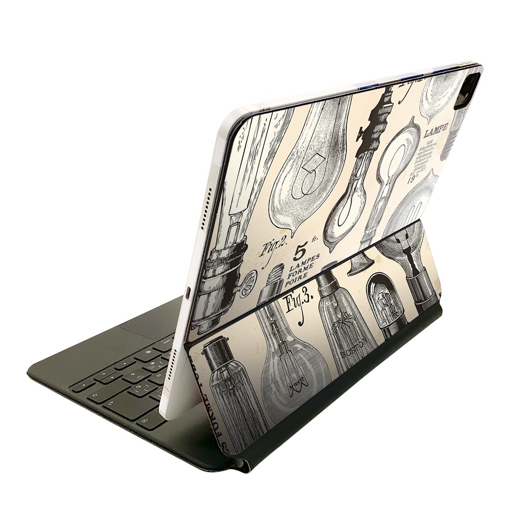 Magic Keyboard 12.9インチ iPad Pro（第4世代、第5世代、第6世代）対応 apple アップル アイパッド　全面スキンシール フル 前面　背面 保護シール 人気 005388 電球　ランプ　イラスト