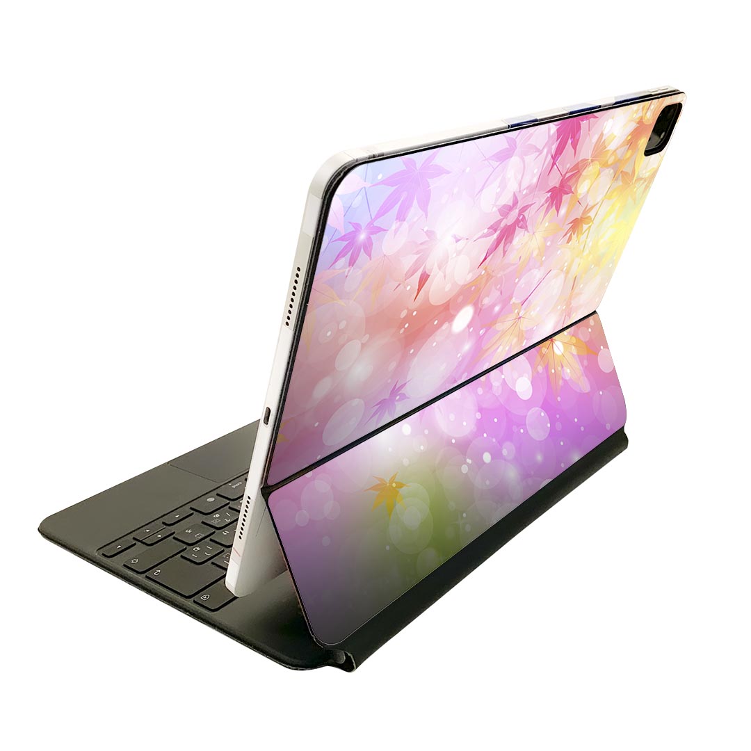 Magic Keyboard 12.9インチ iPad Pro（第4世代、第5世代、第6世代）対応 apple アップル アイパッド 全面スキンシール フル 前面 背面 保護シール 人気 紅葉　カラフル 005454