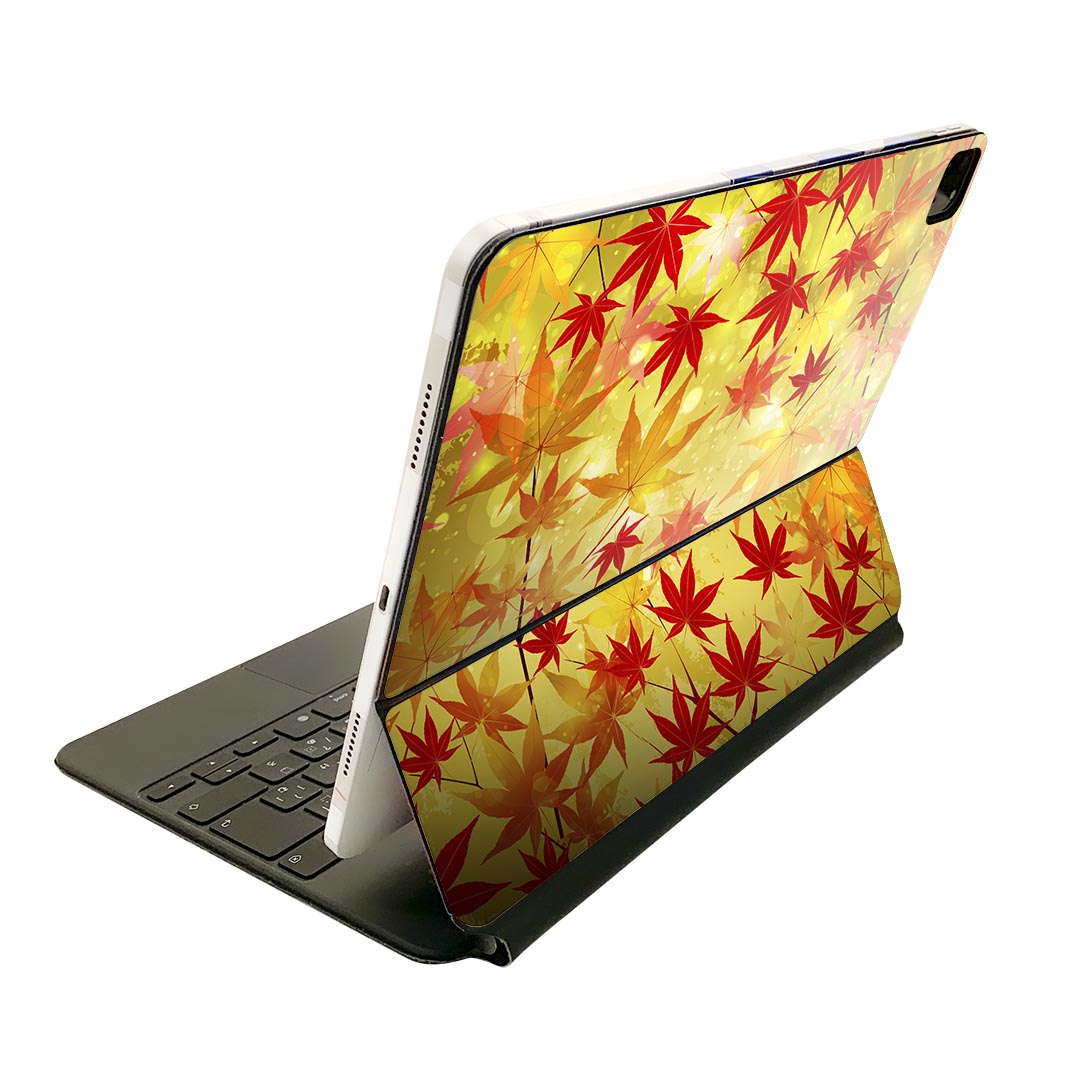 Magic Keyboard 12.9インチ iPad Pro（第4世代、第5世代、第6世代）対応 apple アップル アイパッド 全面スキンシール フル 前面 背面 保護シール 人気 和風　和柄　紅葉 005455