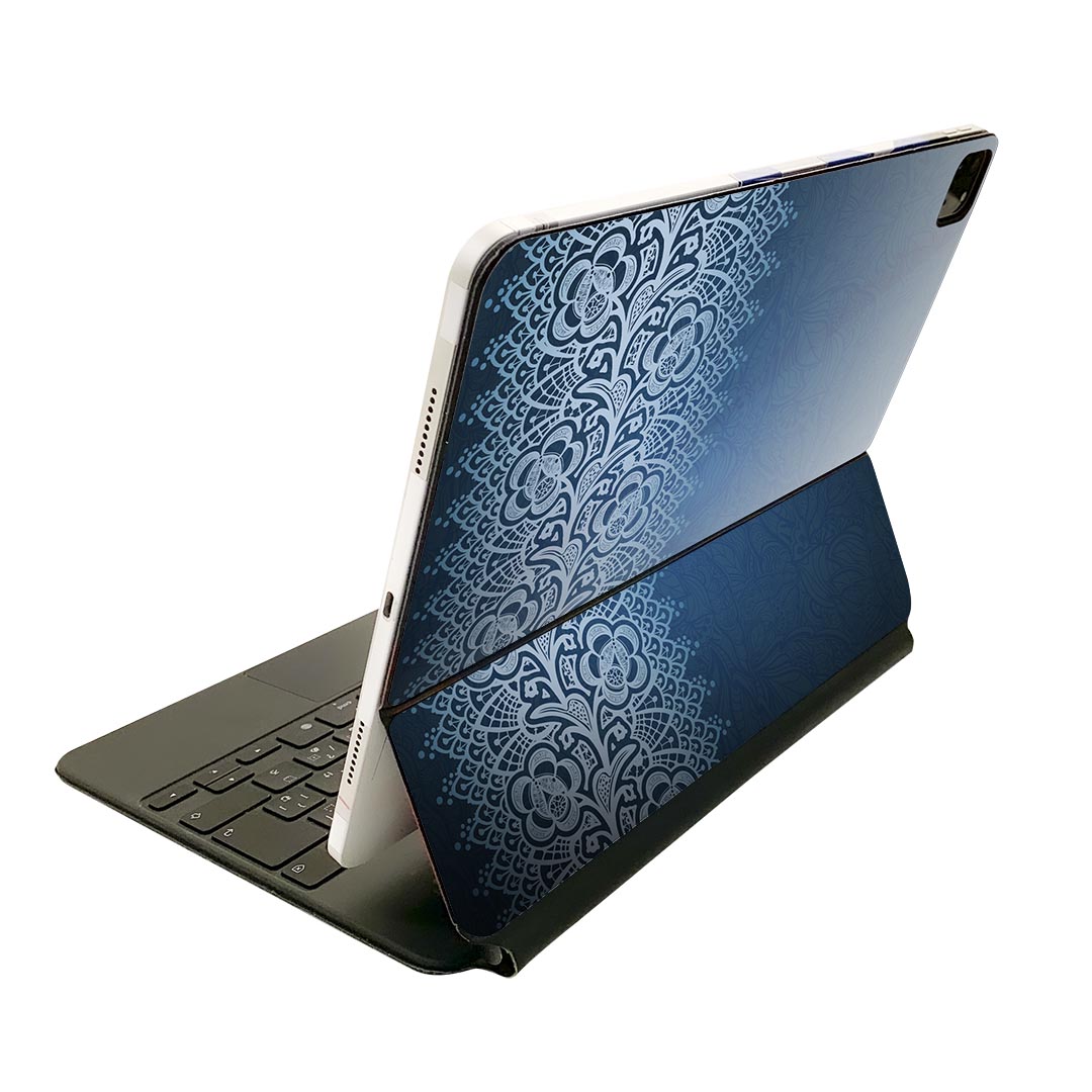 Magic Keyboard 用 スキンシール 11インチ iPad Pro用 第1-4世代 iPad Air 第4-5世代 対応 全面スキンシール フル 前面 背面 保護シール 人気 005458 花　　レース