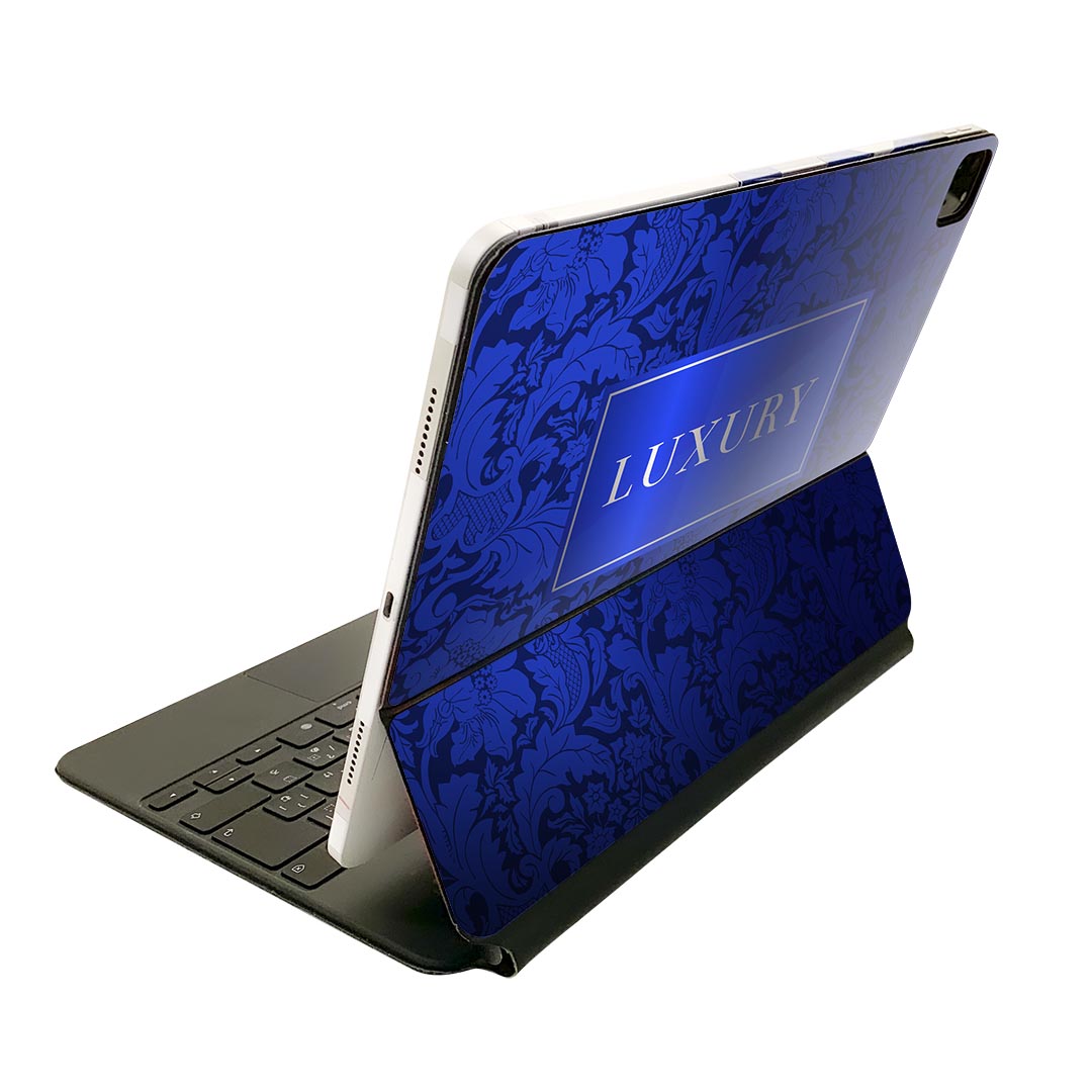 Magic Keyboard 12.9インチ iPad Pro(第4世代、第5世代、第6世代)対応 apple アップル アイパッド 全面スキンシール フル 前面 背面 保護シール 人気 花 青 005473