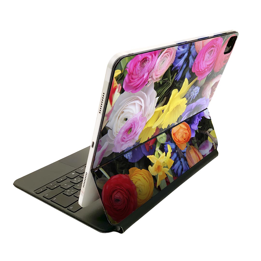 Magic Keyboard 用 スキンシール 11インチ iPad Pro用 第1-4世代 iPad Air 第4-5世代 対応 全面スキンシール フル 前面 背面 保護シール 人気 005494 写真 花