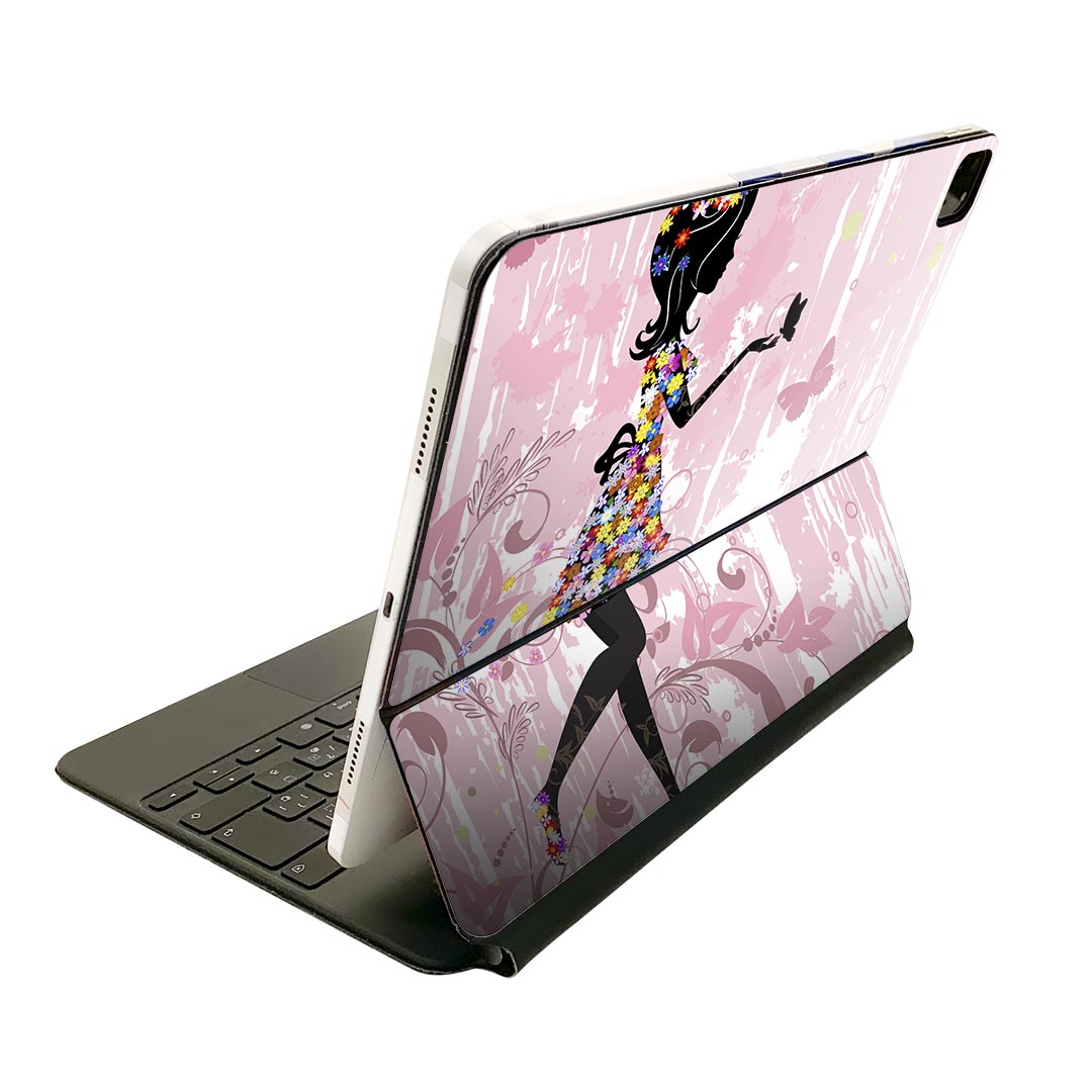 Magic Keyboard 用 スキンシール 11インチ iPad Pro用 第1-4世代 iPad Air 第4-5世代 対応 全面スキンシール フル 前面 背面 保護シール 人気 005615 花 人物