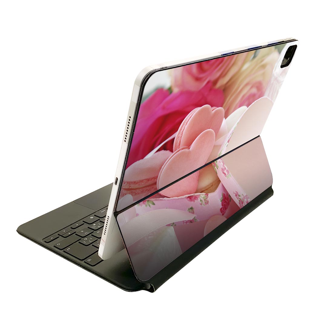 Magic Keyboard 12.9インチ iPad Pro（第4世代、第5世代、第6世代）対応 apple アップル アイパッド 全面スキンシール フル 前面 背面 保護シール 人気 005635 写真 ハート 花