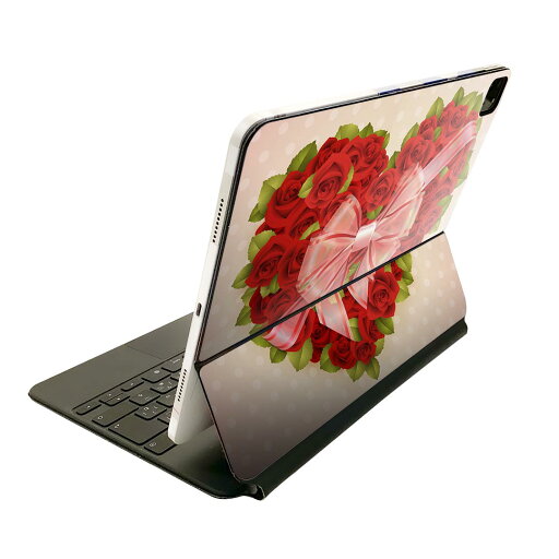 Magic Keyboard 用 スキンシール 11インチ iPad Pro用 第1-4世代 iPad Air 第4-5世代 対応 全面スキンシール フル 前面 背面 保護シール 人気 005646 ハート リボン 花 Magic Keyboard 用 スキンシール 11インチ iPad Pro用 第1-4世代 iPad Air 第4-5世代 対応 全面スキンシール フル 前面 背面 保護シール 人気 005646 ハート リボン 花