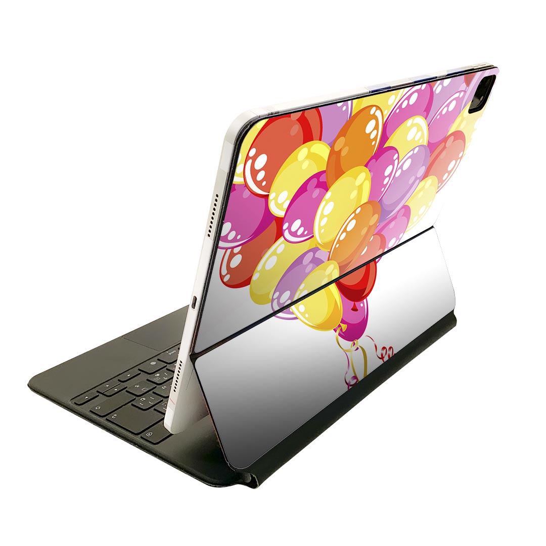 Magic Keyboard 12.9インチ iPad Pro（第4世代、第5世代、第6世代）対応 apple アップル アイパッド　全面スキンシール フル 前面　背面 保護シール 人気 005673 ハート　風船