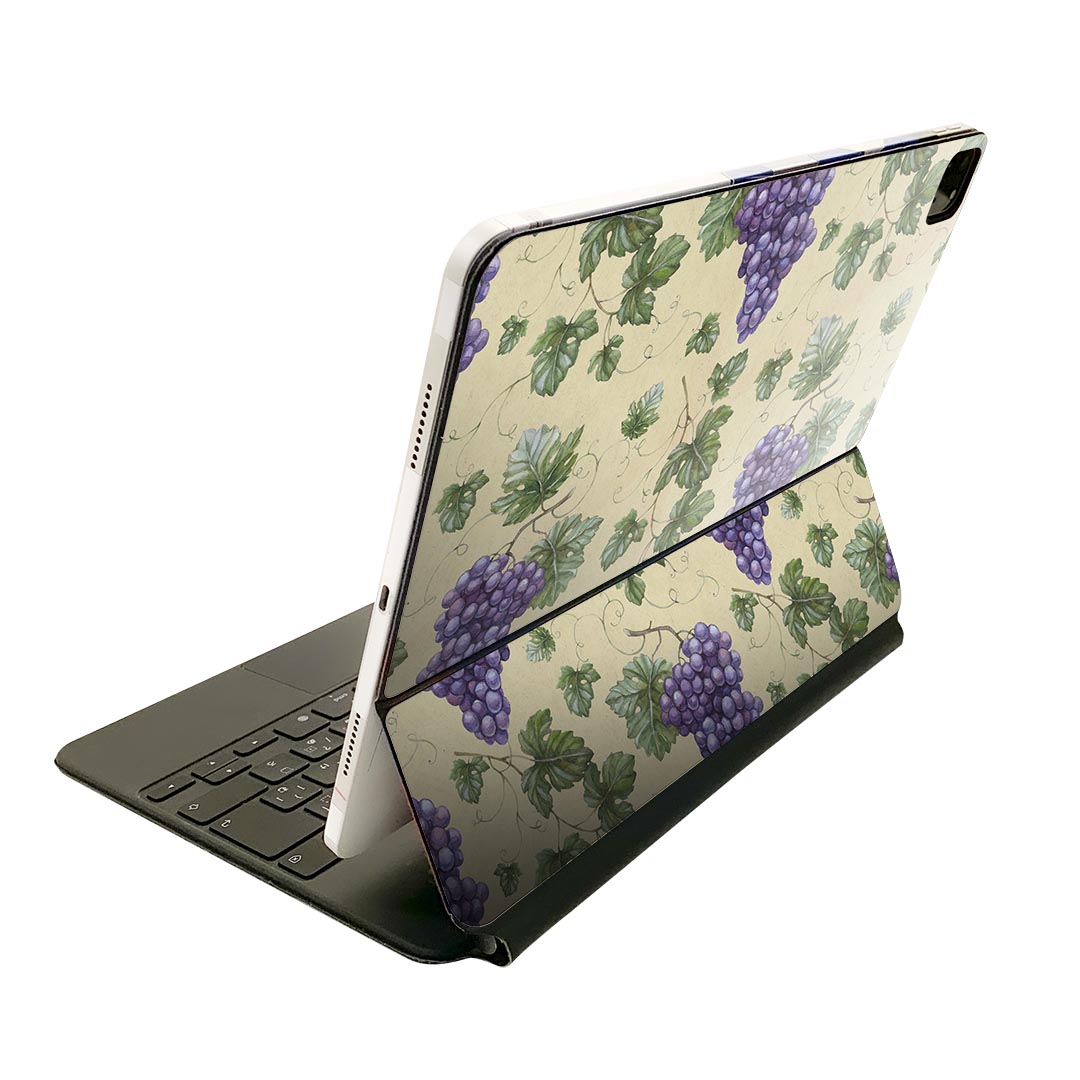 Magic Keyboard 12.9インチ iPad Pro（第4世代、第5世代、第6世代）対応 apple アップル アイパッド 全面スキンシール フル 前面 背面 保護シール 人気 ブドウ 葡萄 模様 005731