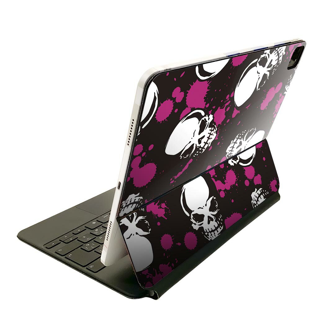 Magic Keyboard 用 スキンシール 11インチ iPad Pro用 第1-4世代 iPad Air 第4-5世代 対応 全面スキンシール フル 前面 背面 保護シール 人気 005765 骸骨 ドクロ 模様