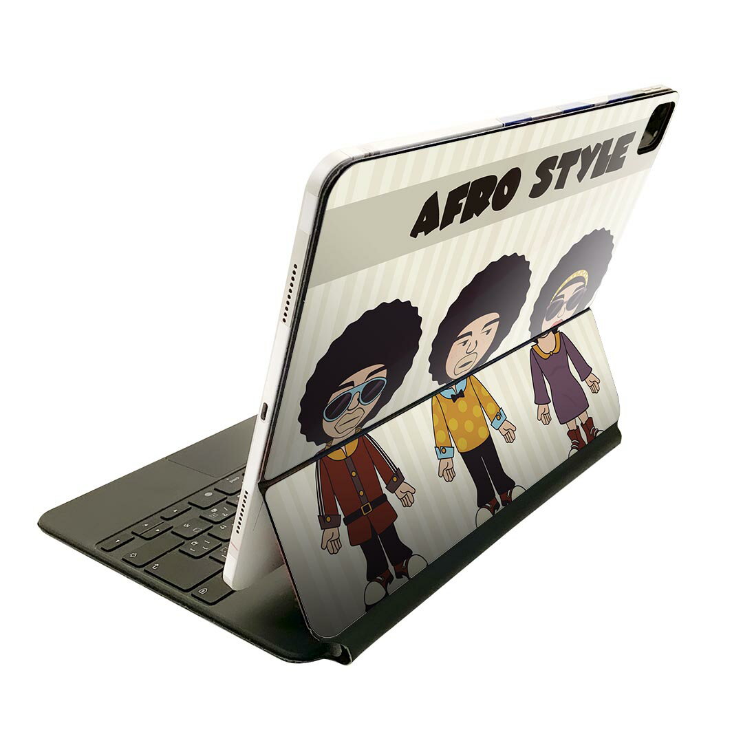 Magic Keyboard 12.9インチ iPad Pro（第4世代、第5世代、第6世代）対応 apple アップル アイパッド 全面スキンシール フル 前面 背面 保護シール 人気 アフロ キャラクター 005788