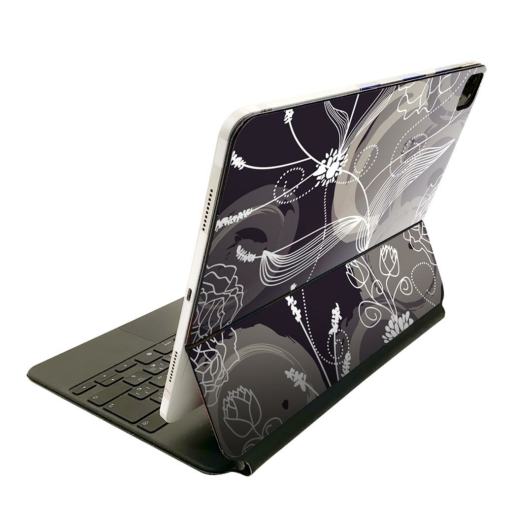 Magic Keyboard 用 スキンシール 11インチ iPad Pro用 第1-4世代 iPad Air 第4-5世代 対応 全面スキンシール フル 前面 背面 保護シール 人気 005838 花 模様