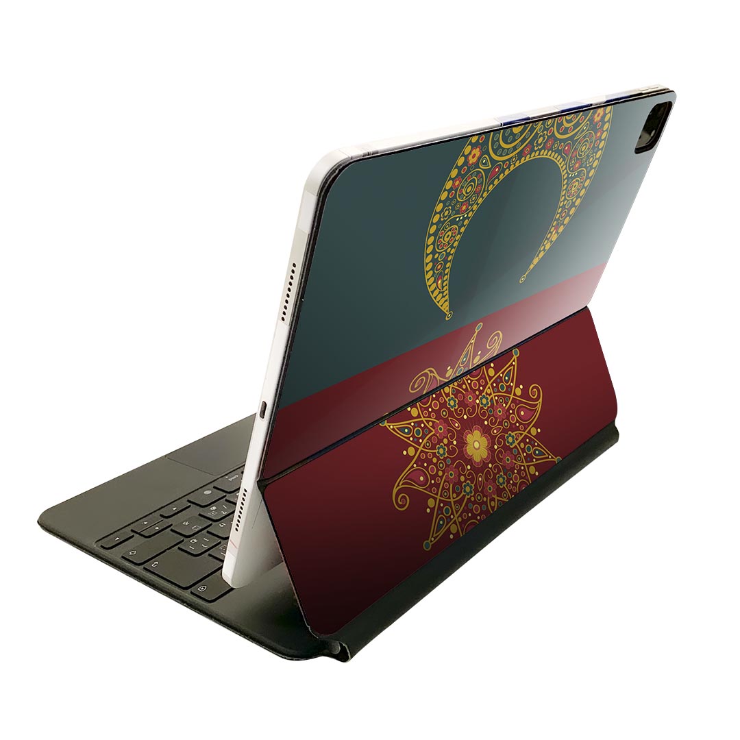 Magic Keyboard 用 スキンシール 11インチ iPad Pro用 第1-4世代 iPad Air 第4-5世代 対応 全面スキンシール フル 前面 背面 保護シール 人気 005957 花　　太陽　月